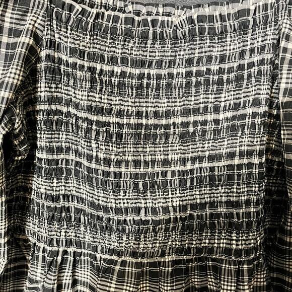 LOFT Black and White Plaid Midi Dress - Picture 5 of 11